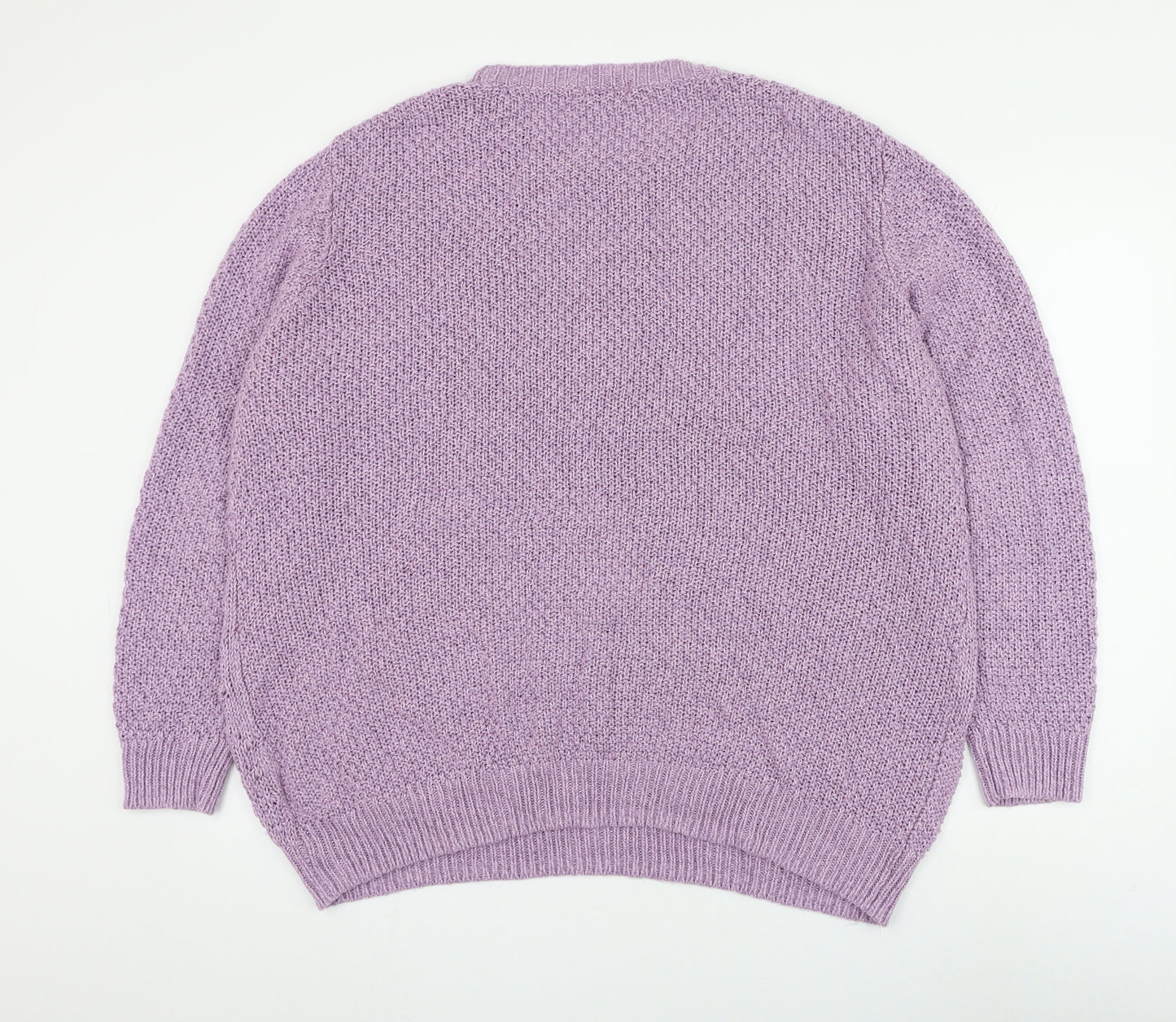 Damart Womens Purple Round Neck Acrylic Pullover Jumper Size 26
