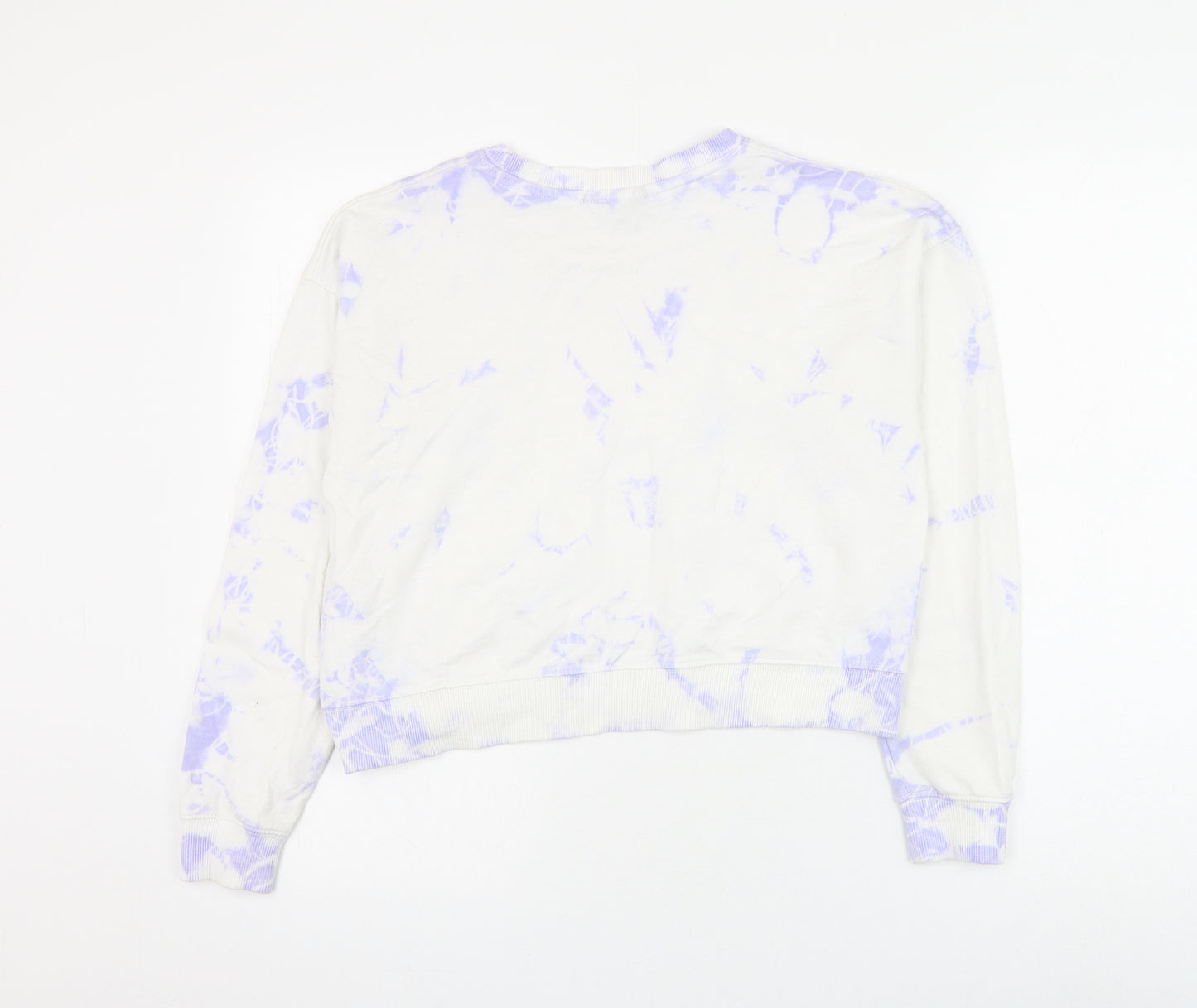 New Look Girls White Geometric Cotton Pullover Sweatshirt Size 14-15 Years Pullover - Tie Dye