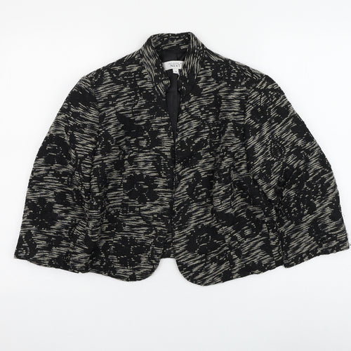 NEXT Womens Black Floral Jacket Blazer Size 14 Hook & Loop
