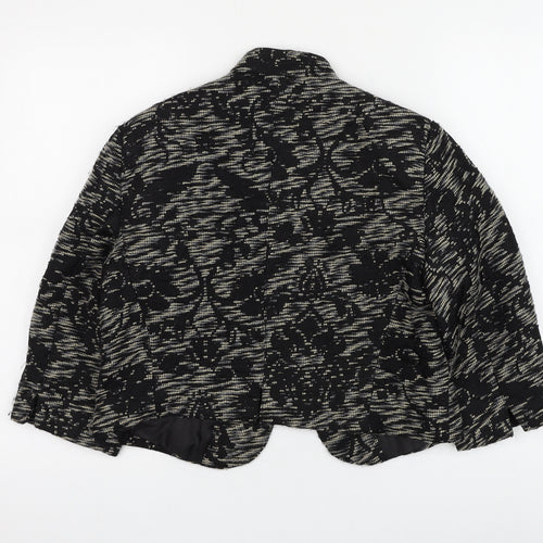 NEXT Womens Black Floral Jacket Blazer Size 14 Hook & Loop
