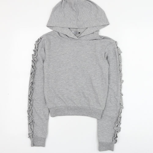 Select Girls Grey Cotton Pullover Hoodie Size XS Pullover