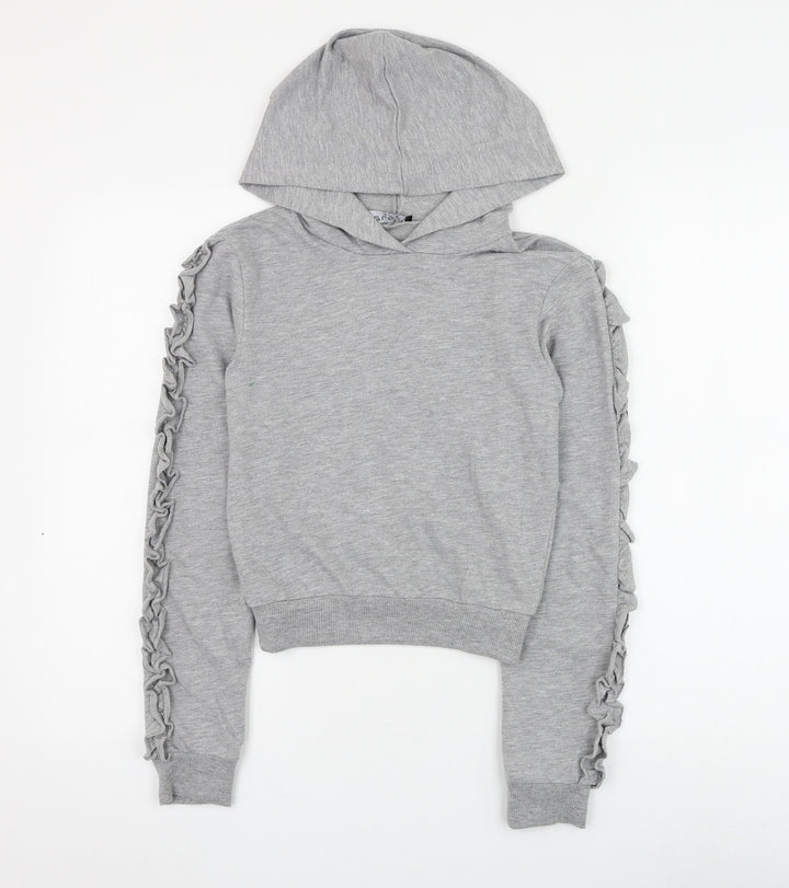 Select Girls Grey Cotton Pullover Hoodie Size XS Pullover