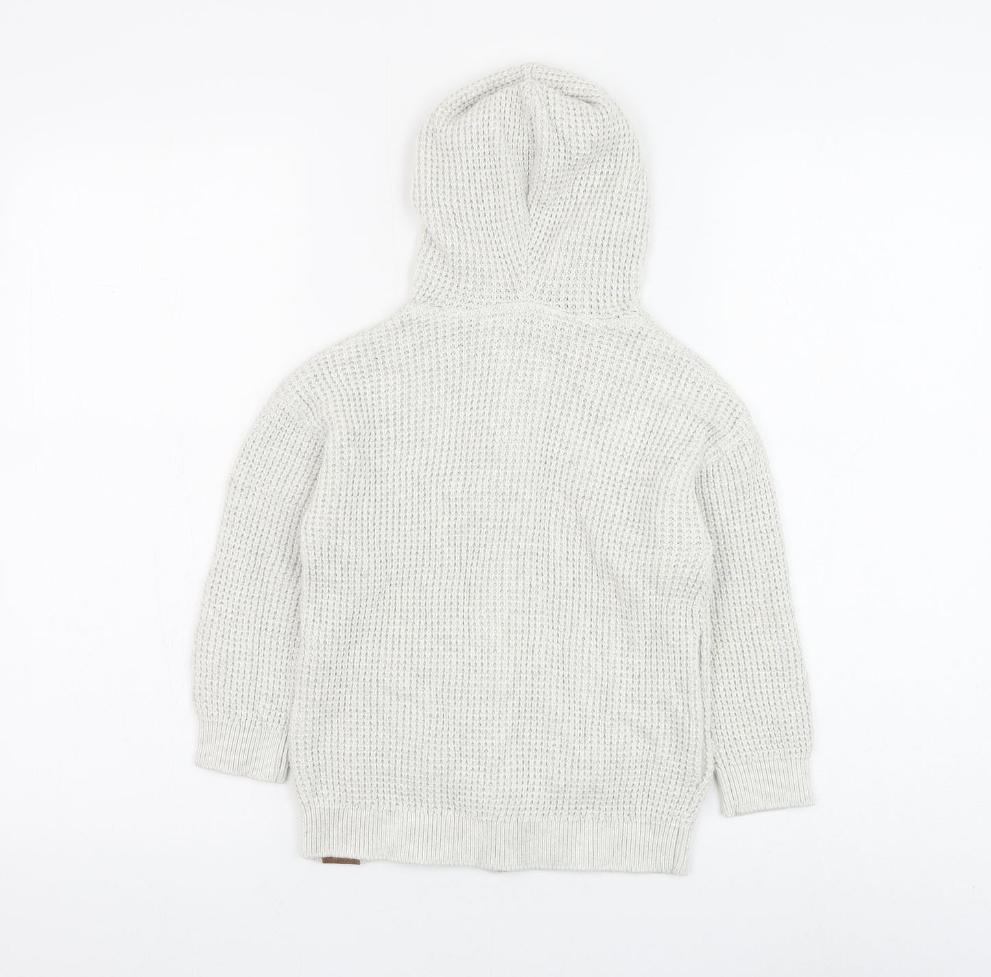NEXT Boys White Round Neck Cotton Full Zip Jumper Size 3-4 Years Zip