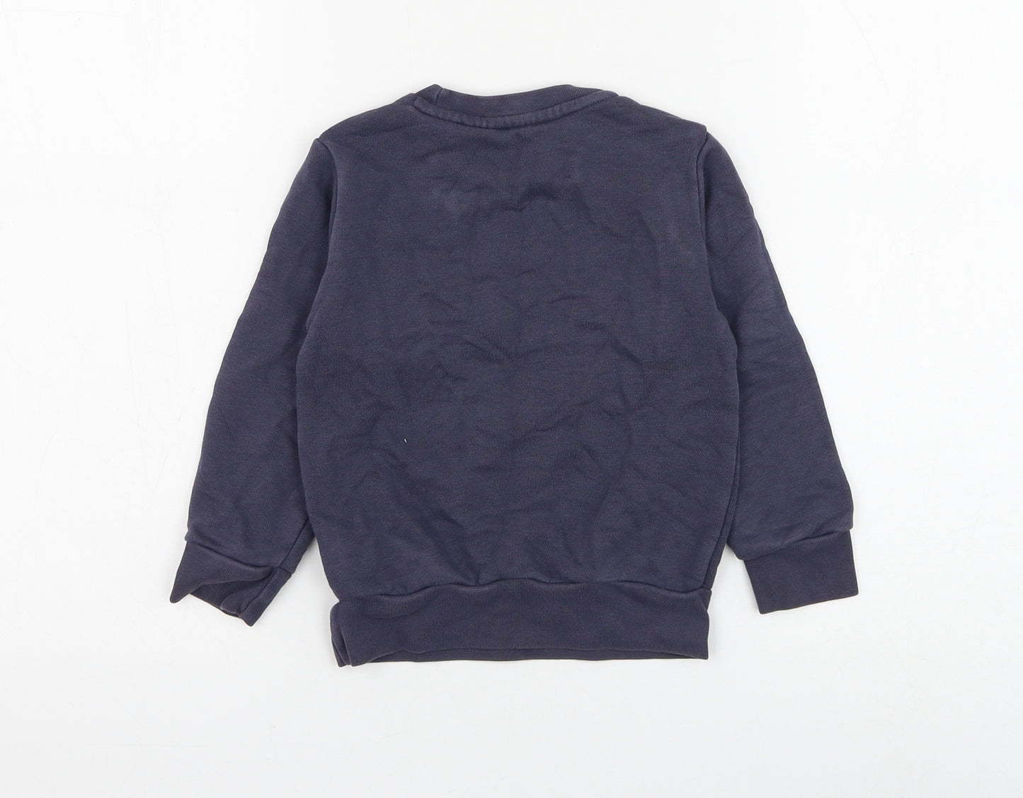 adidas Boys Blue Cotton Pullover Sweatshirt Size 2-3 Years Pullover