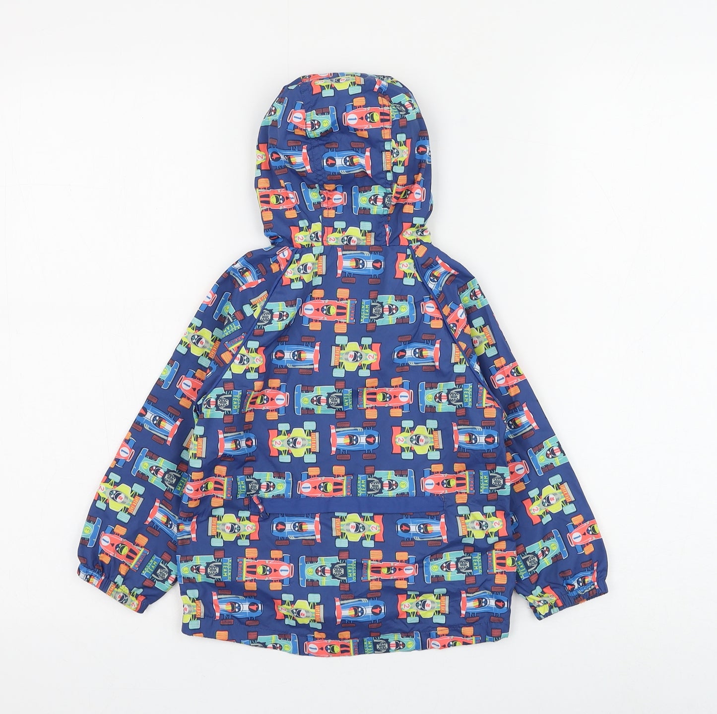 TU Boys Blue Geometric Rain Coat Coat Size 18-24 Months Zip - Race Car