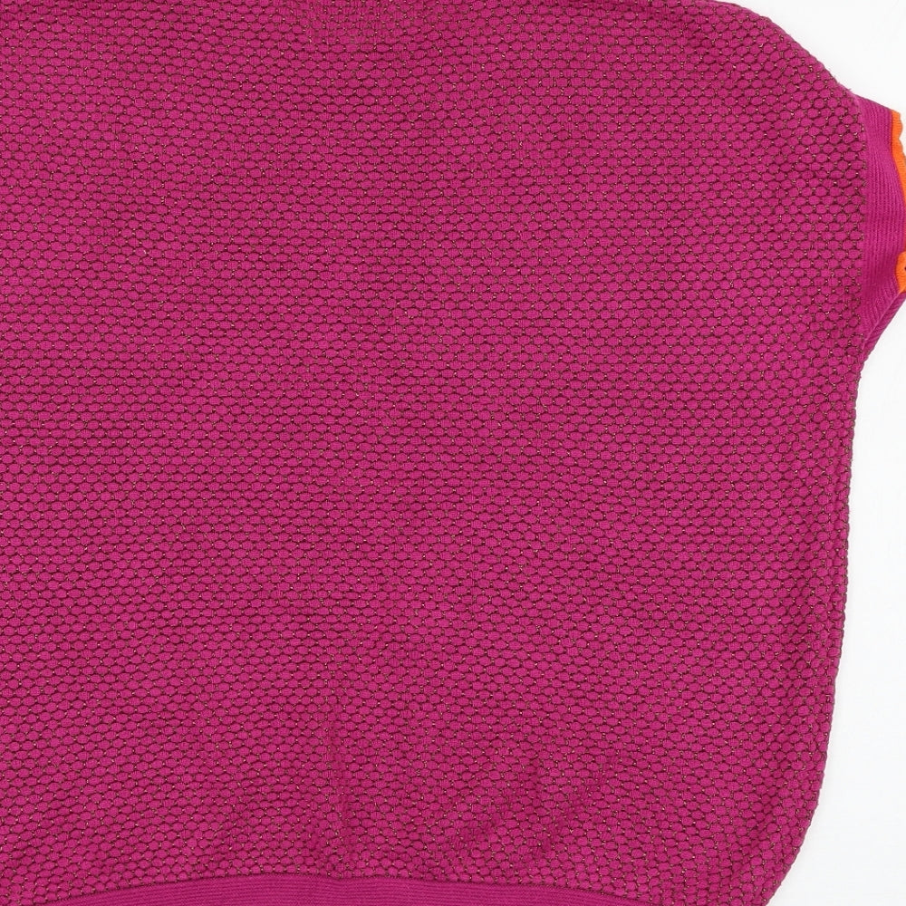 Numph Womens Pink Round Neck Geometric Viscose Pullover Jumper Size S