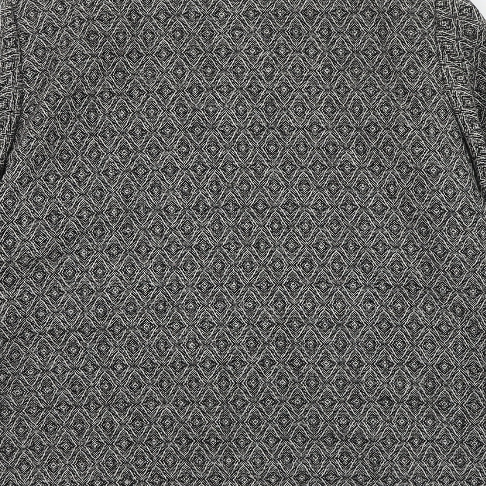 Marks and Spencer Womens Grey Geometric Jacket Blazer Size 16 Button