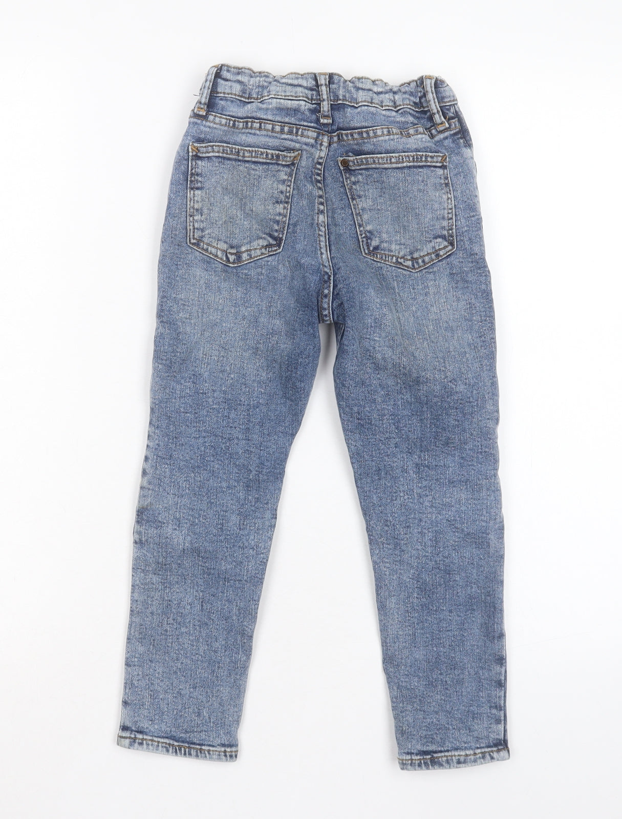 H&M Boys Blue Cotton Straight Jeans Size 4-5 Years Regular Button