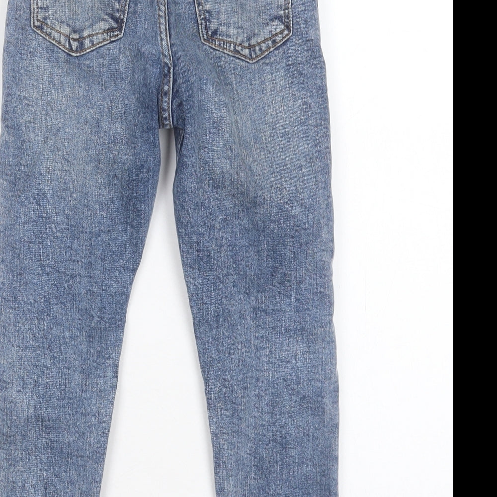 H&M Boys Blue Cotton Straight Jeans Size 4-5 Years Regular Button