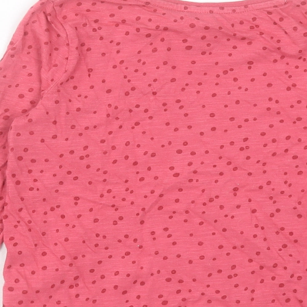 f& Girls Pink Animal Print Cotton Basic Casual Size 5-6 Years Crew Neck Pullover