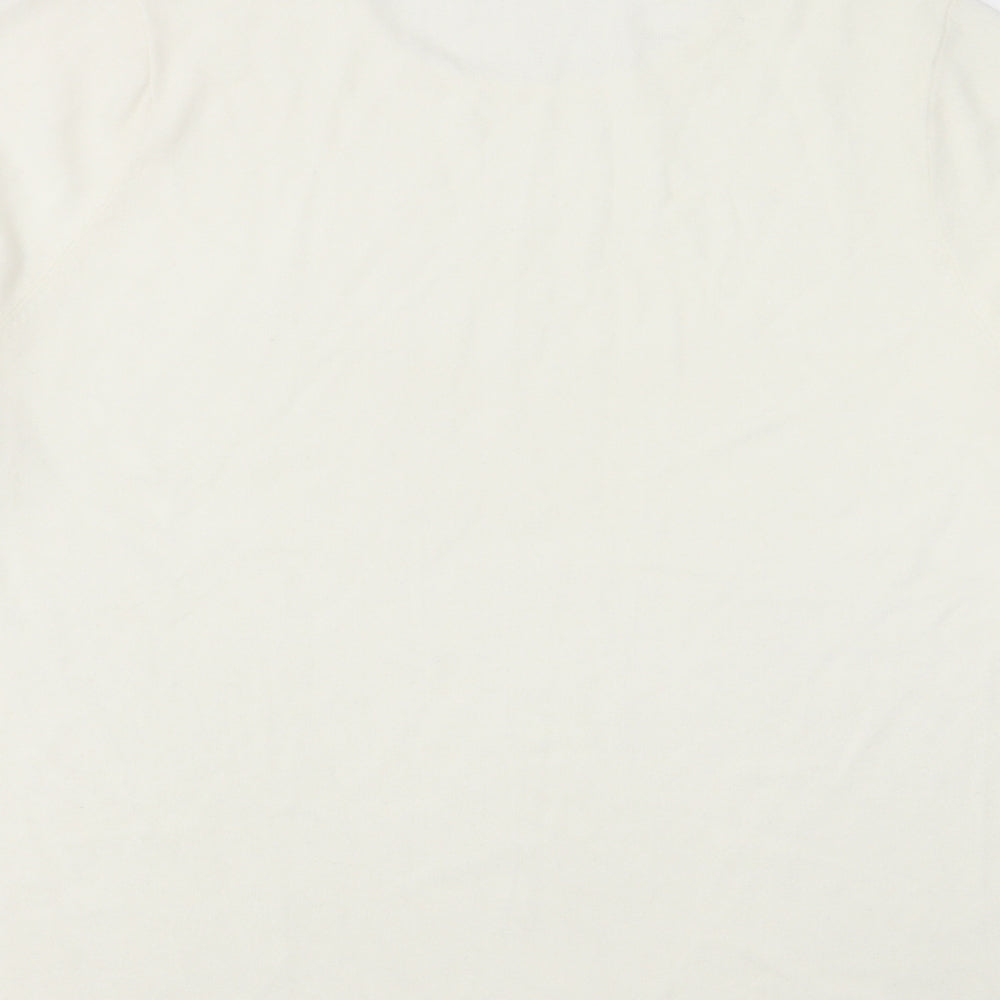 Bonmarché Womens Ivory Crew Neck Acrylic Pullover Jumper Size 24