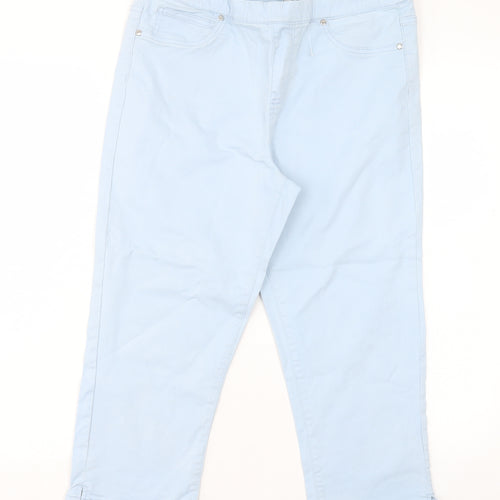 INTUITION Womens Blue Cotton Cropped Jeans Size 14 L20 in Regular