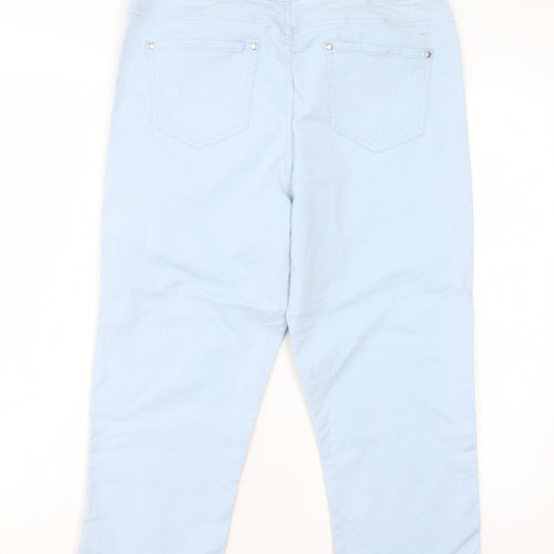 INTUITION Womens Blue Cotton Cropped Jeans Size 14 L20 in Regular