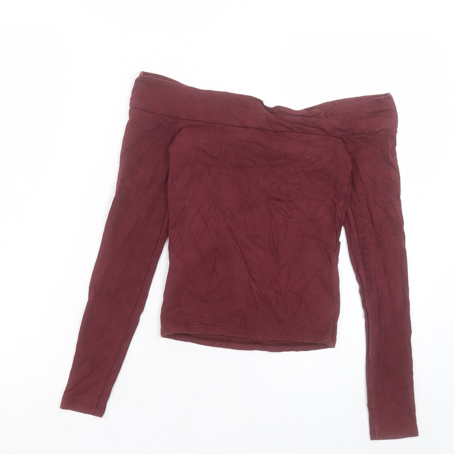 Miss Selfridge Womens Red Cotton Basic T-Shirt Size 6 Boat Neck