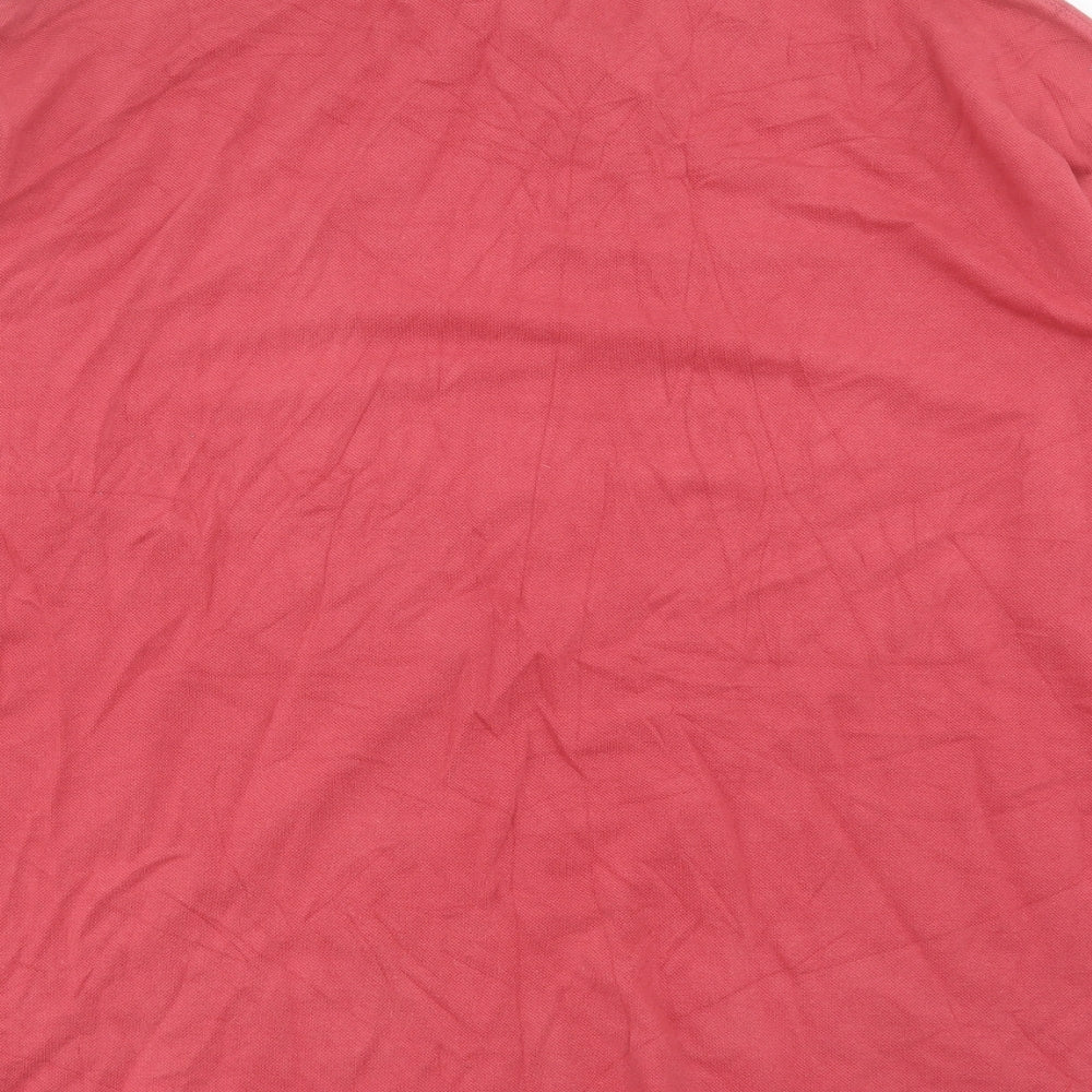 Cotton Traders Mens Pink Cotton Polo Size 2XL Collared Button