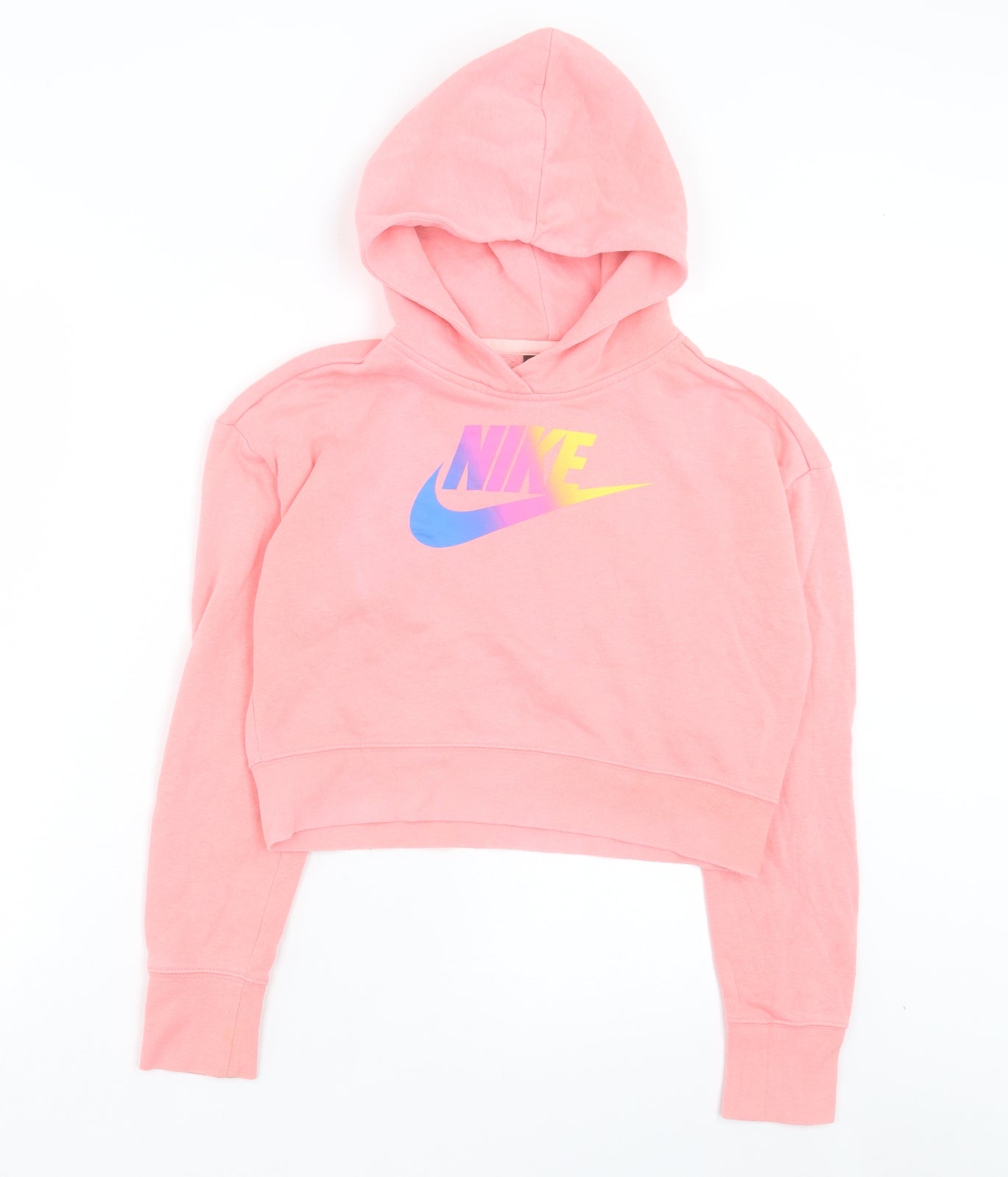 Nike Girls Pink Cotton Pullover Hoodie Size 13-14 Years Pullover