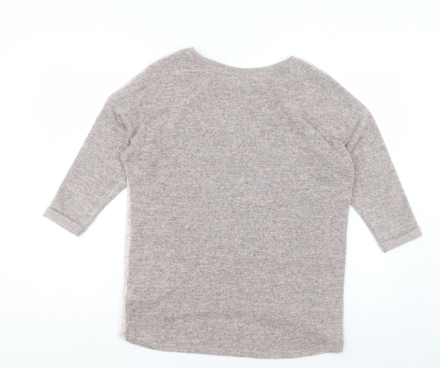 Warehouse Womens Grey Crew Neck Polyester Pullover Jumper Size 10