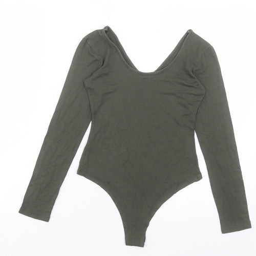 Select Womens Green Viscose Bodysuit One-Piece Size 8 Snap