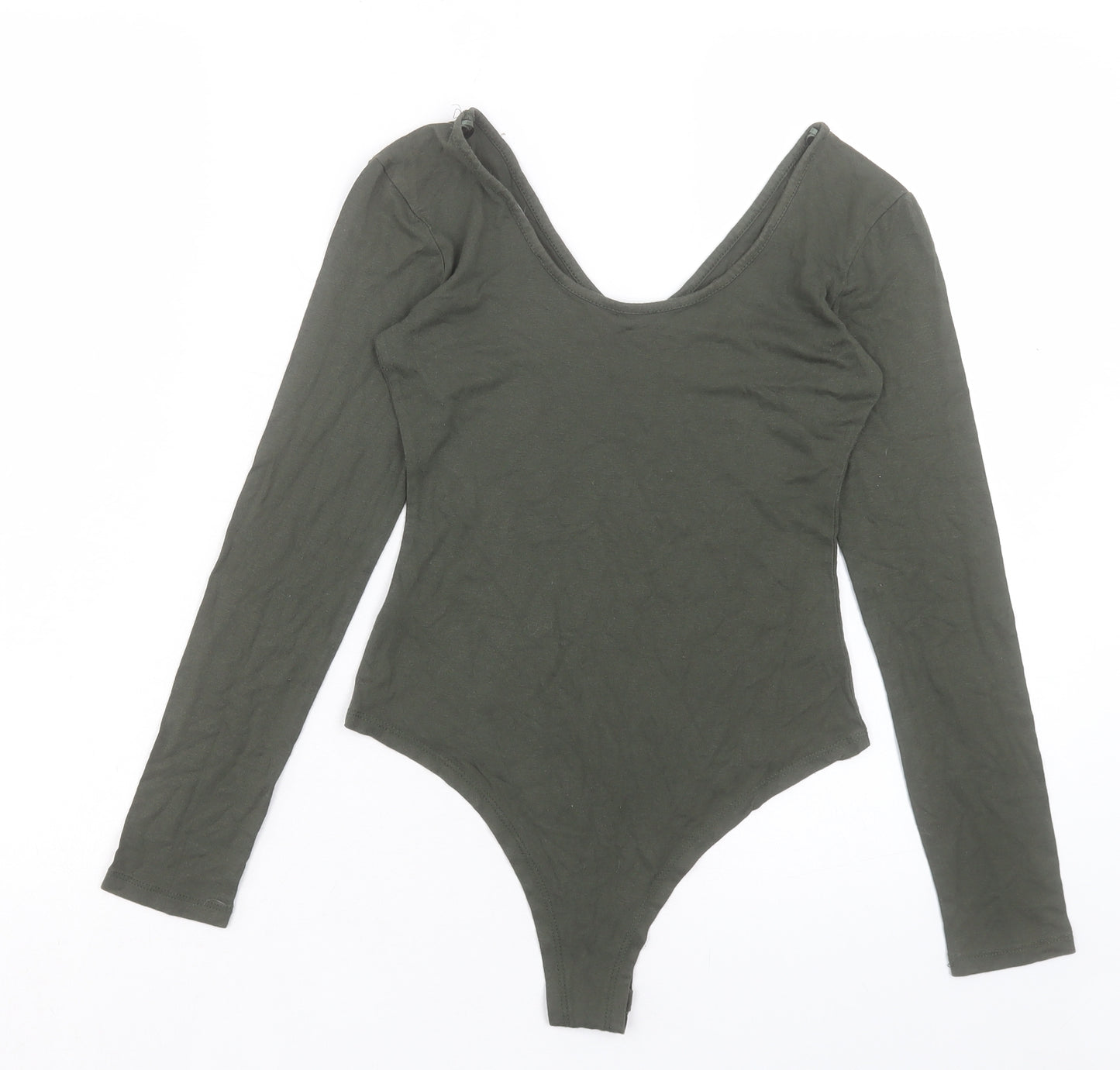 Select Womens Green Viscose Bodysuit One-Piece Size 8 Snap