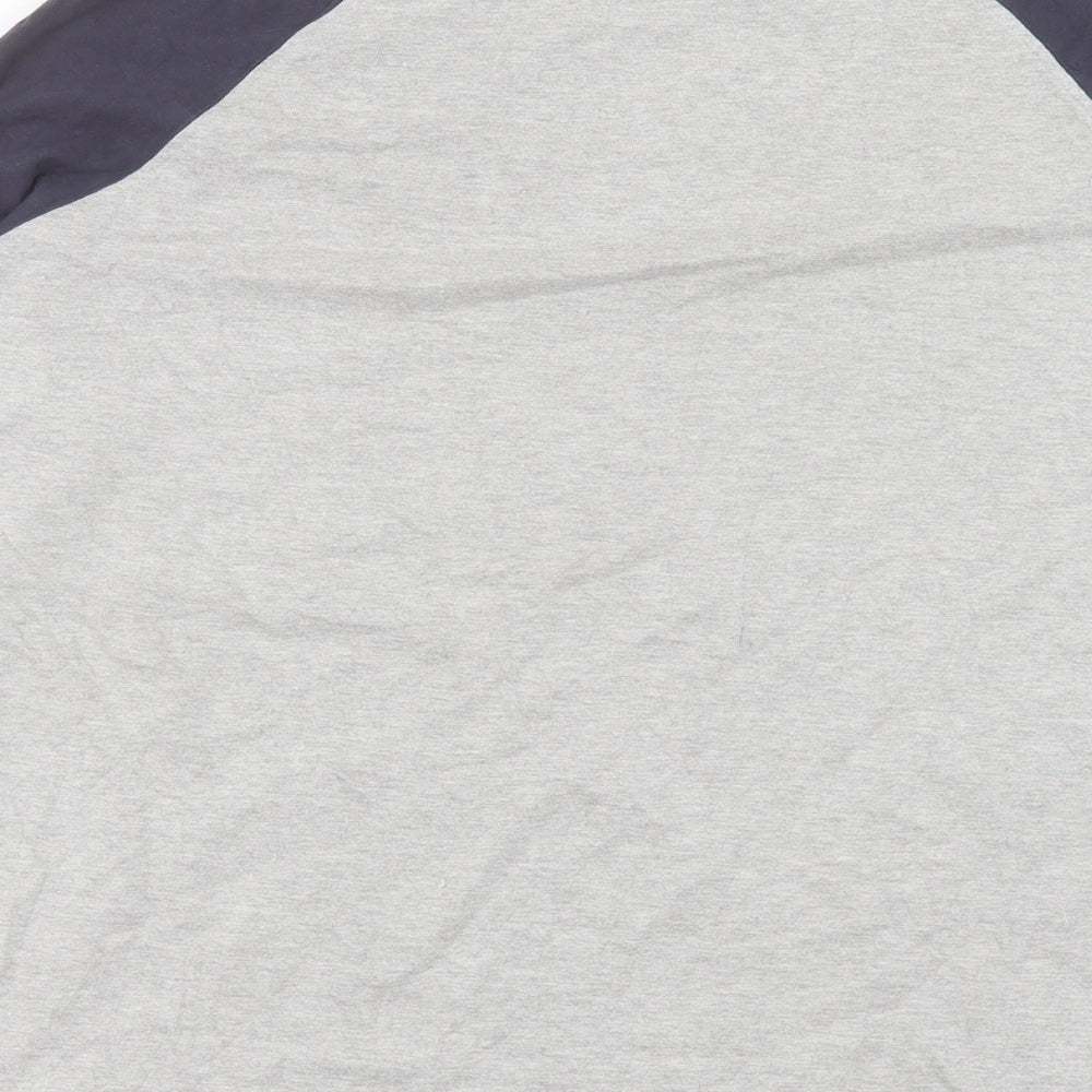 Weird Fish Mens Grey Colourblock Cotton T-Shirt Size L Crew Neck
