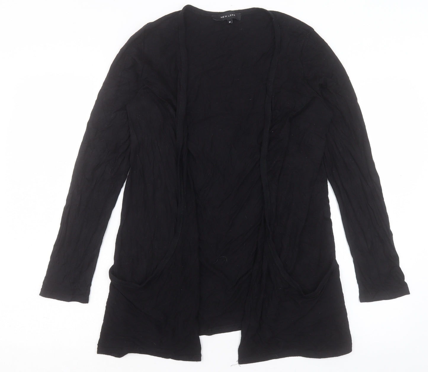 New Look Womens Black V-Neck Viscose Cardigan Jumper Size 16