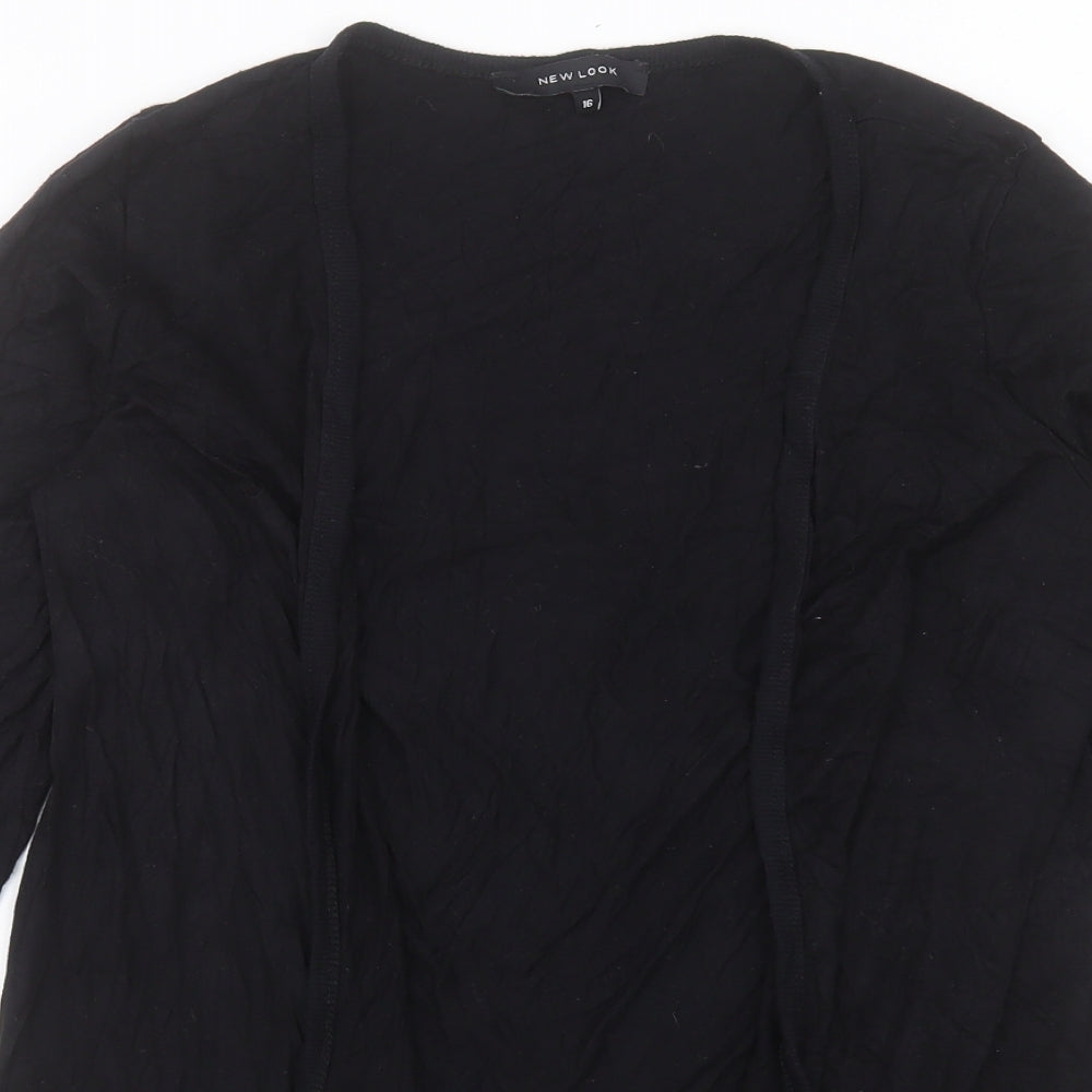 New Look Womens Black V-Neck Viscose Cardigan Jumper Size 16