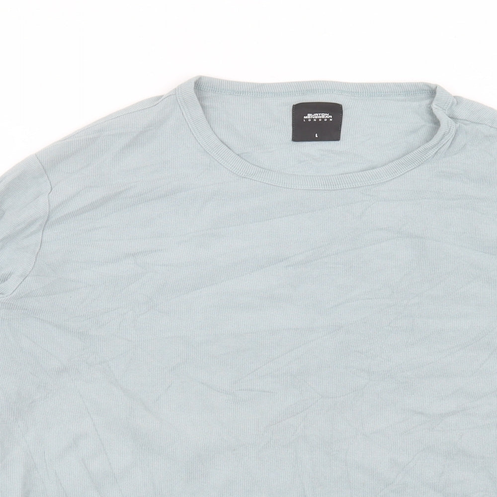Burton Mens Blue Cotton T-Shirt Size L Crew Neck