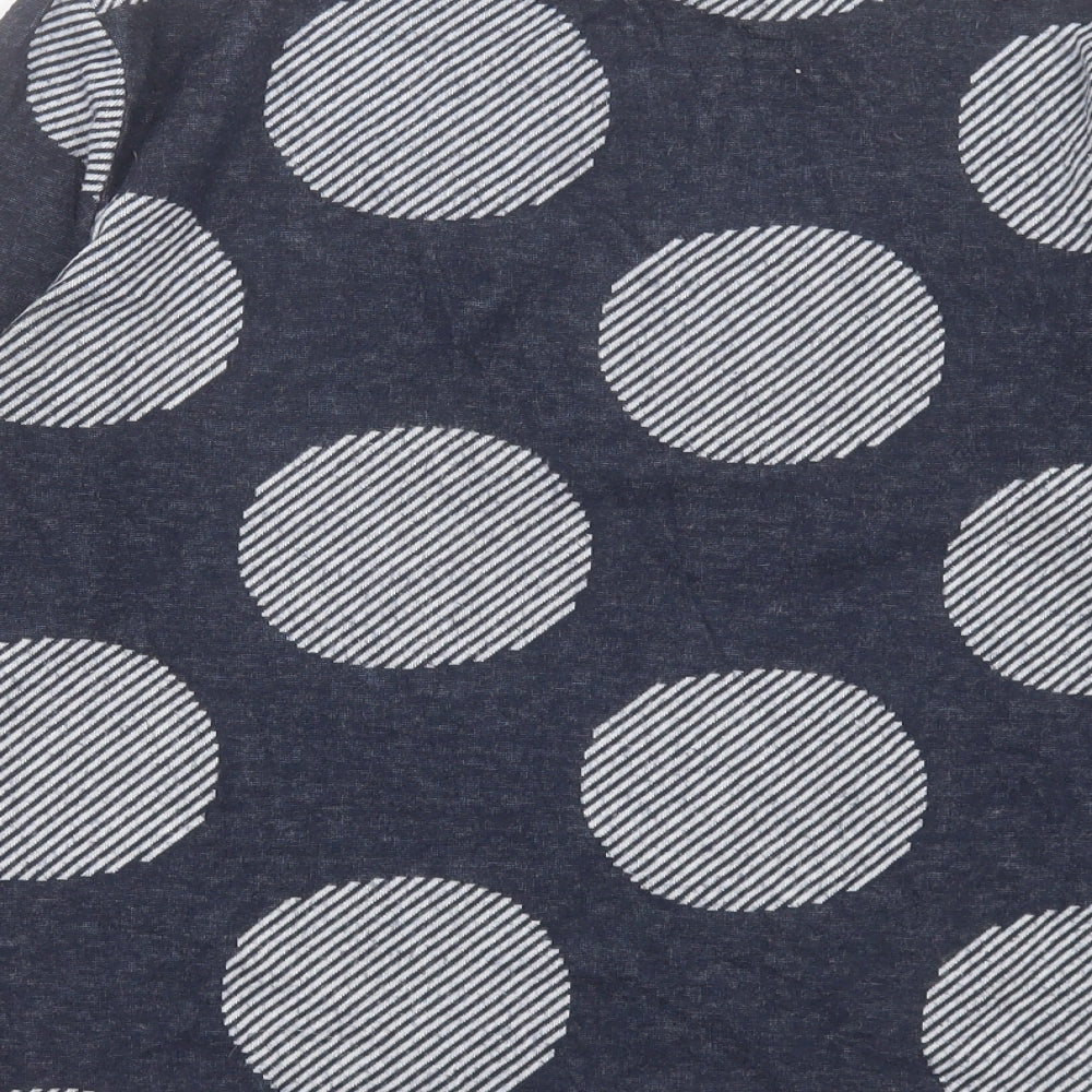 Marks and Spencer Womens Blue Crew Neck Polka Dot Polyester Pullover Jumper Size 10