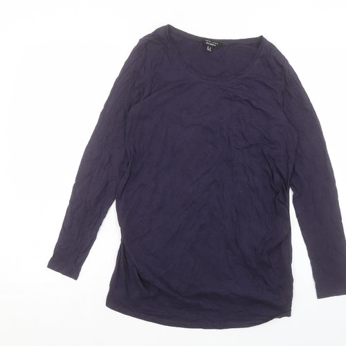 New Look Womens Blue Cotton Basic T-Shirt Size 10 Crew Neck