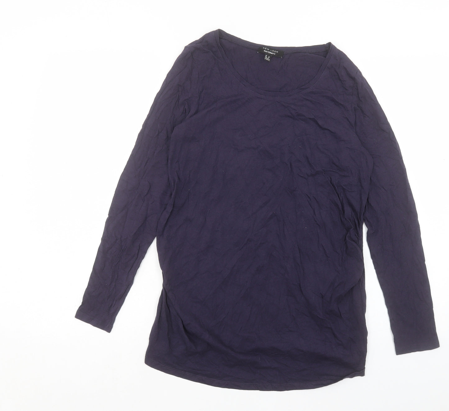 New Look Womens Blue Cotton Basic T-Shirt Size 10 Crew Neck