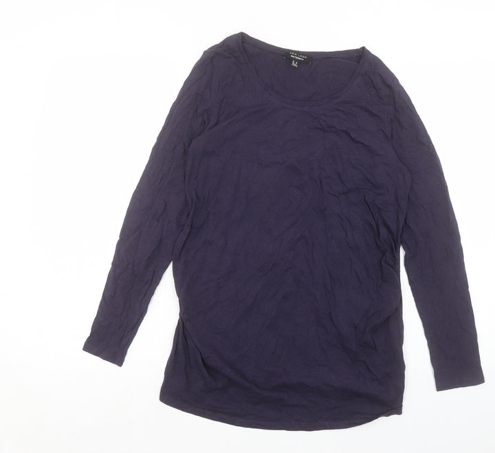 New Look Womens Blue Cotton Basic T-Shirt Size 10 Crew Neck