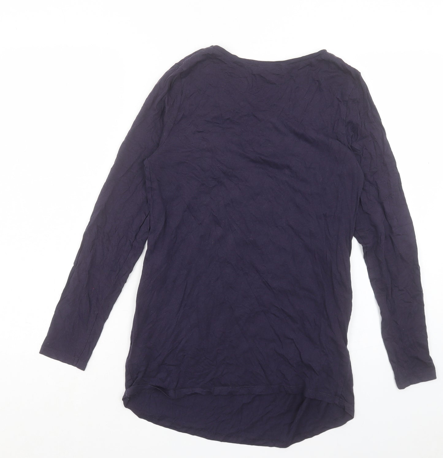 New Look Womens Blue Cotton Basic T-Shirt Size 10 Crew Neck