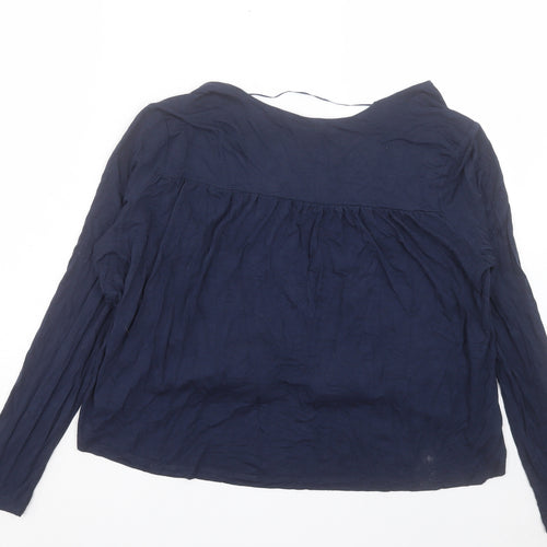 H&M Womens Blue V-Neck Viscose Cardigan Jumper Size M