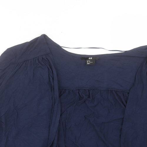 H&M Womens Blue V-Neck Viscose Cardigan Jumper Size M