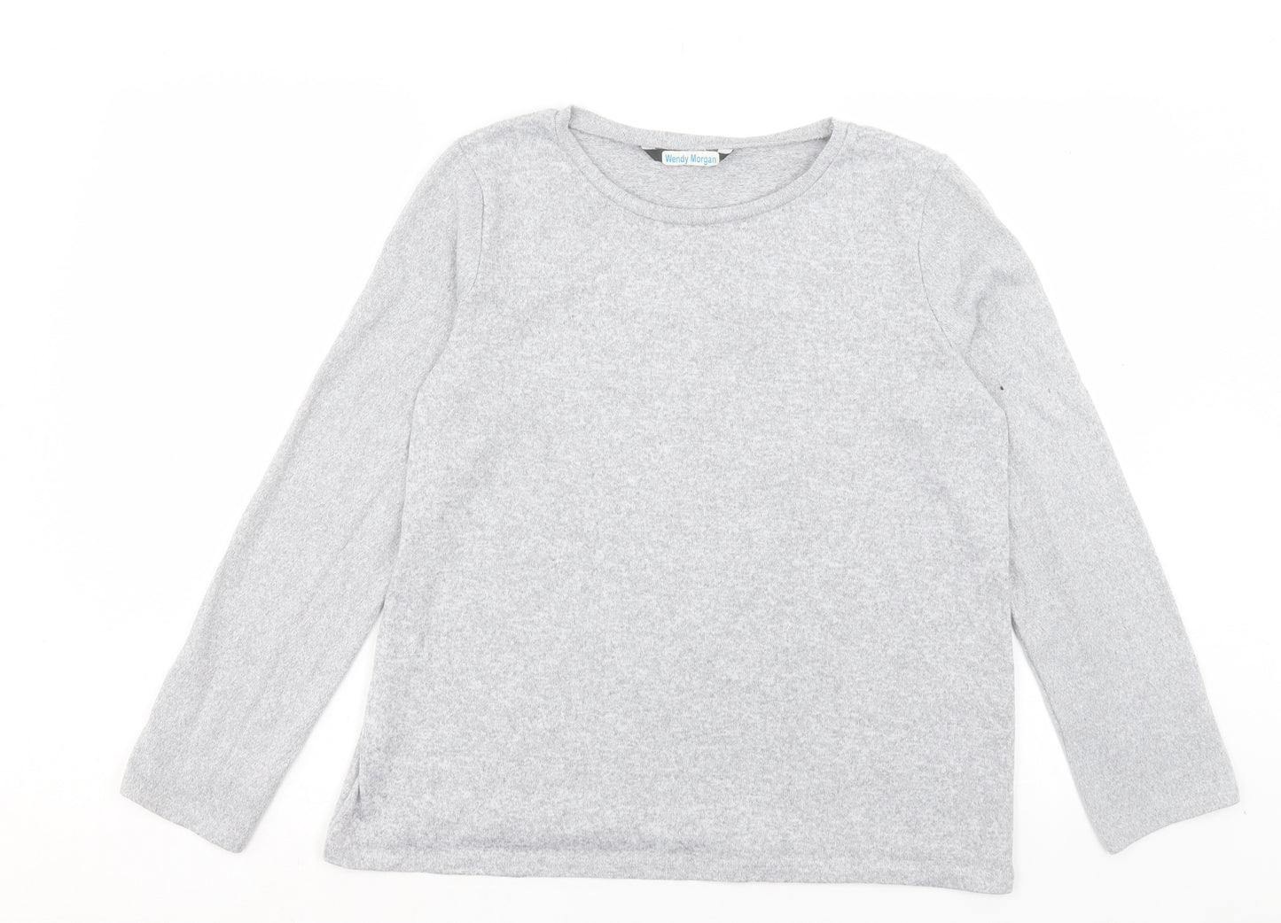 Bonmarché Womens Grey Polyester Basic T-Shirt Size 14 Crew Neck