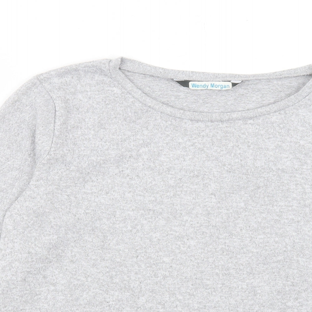 Bonmarché Womens Grey Polyester Basic T-Shirt Size 14 Crew Neck