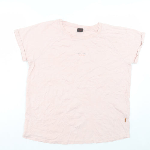 KLEINIGKEIT Womens Pink Cotton Basic T-Shirt Size L Crew Neck