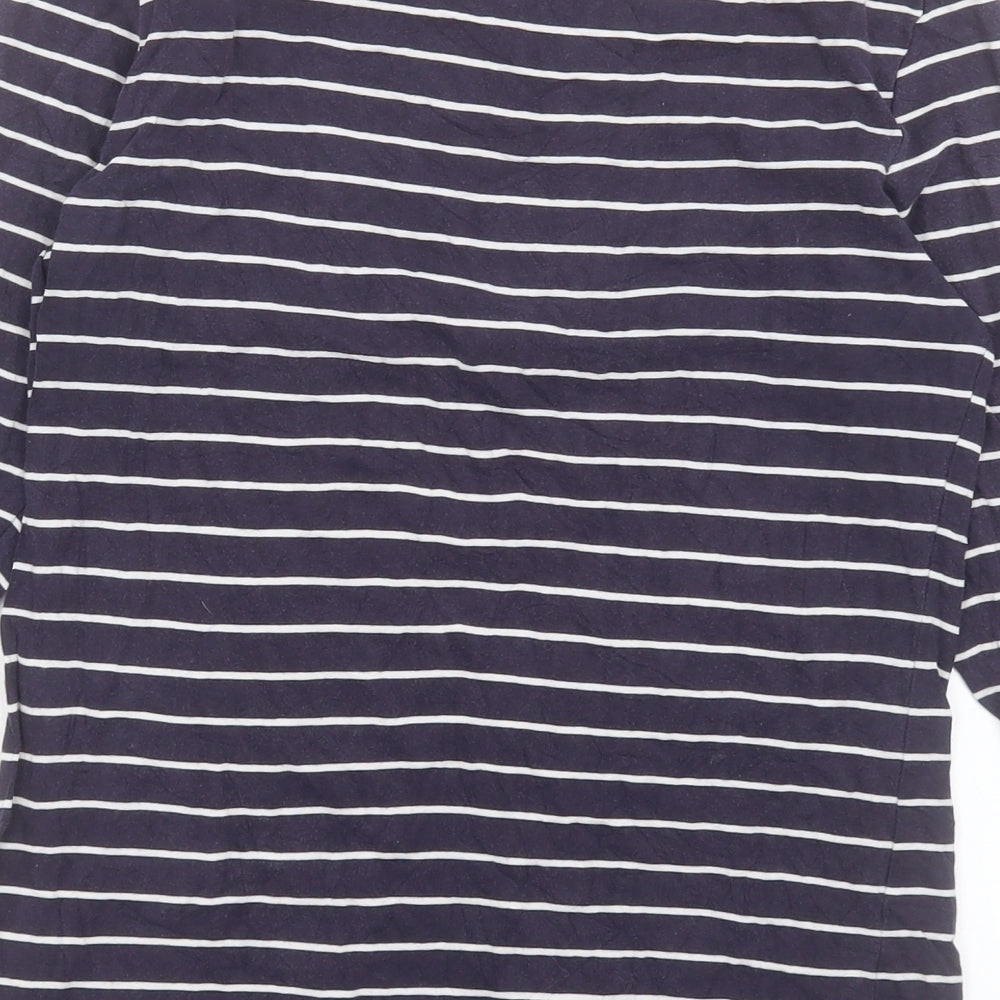 Atmosphere Womens Black Striped Polyester Basic T-Shirt Size 12 Boat Neck