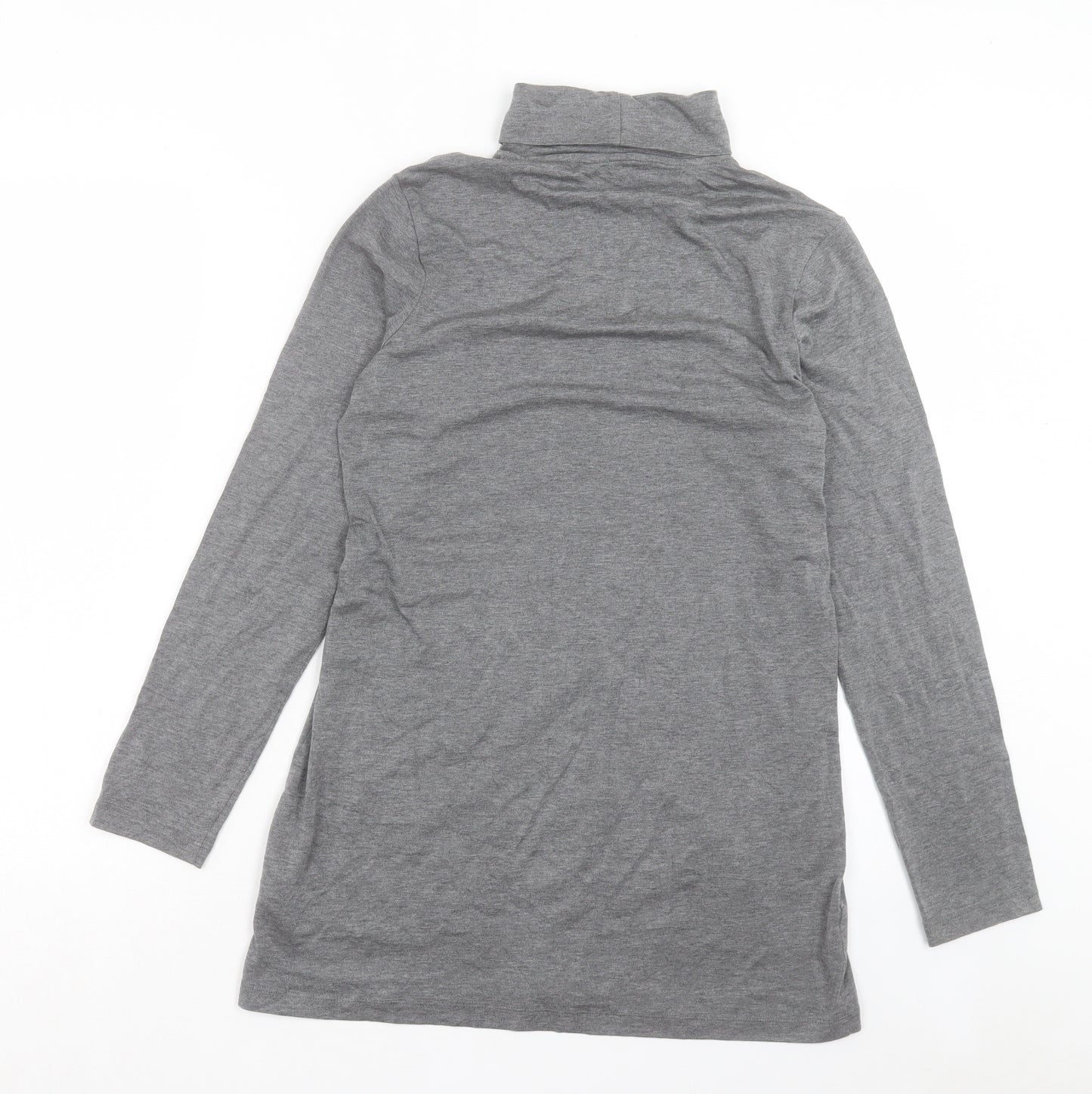 Marks and Spencer Womens Grey Acrylic Tunic T-Shirt Size 12 Roll Neck