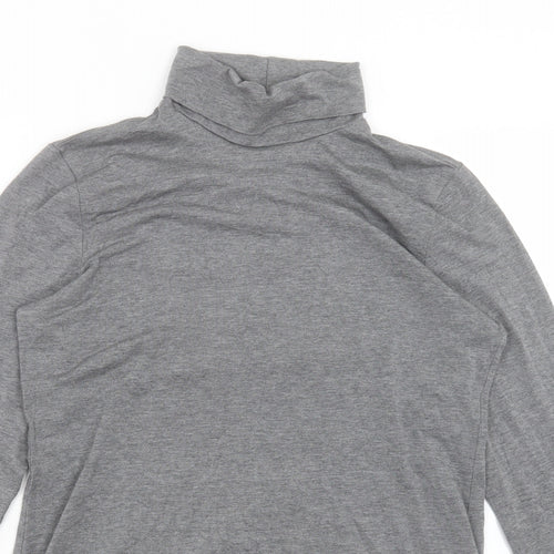 Marks and Spencer Womens Grey Acrylic Tunic T-Shirt Size 12 Roll Neck