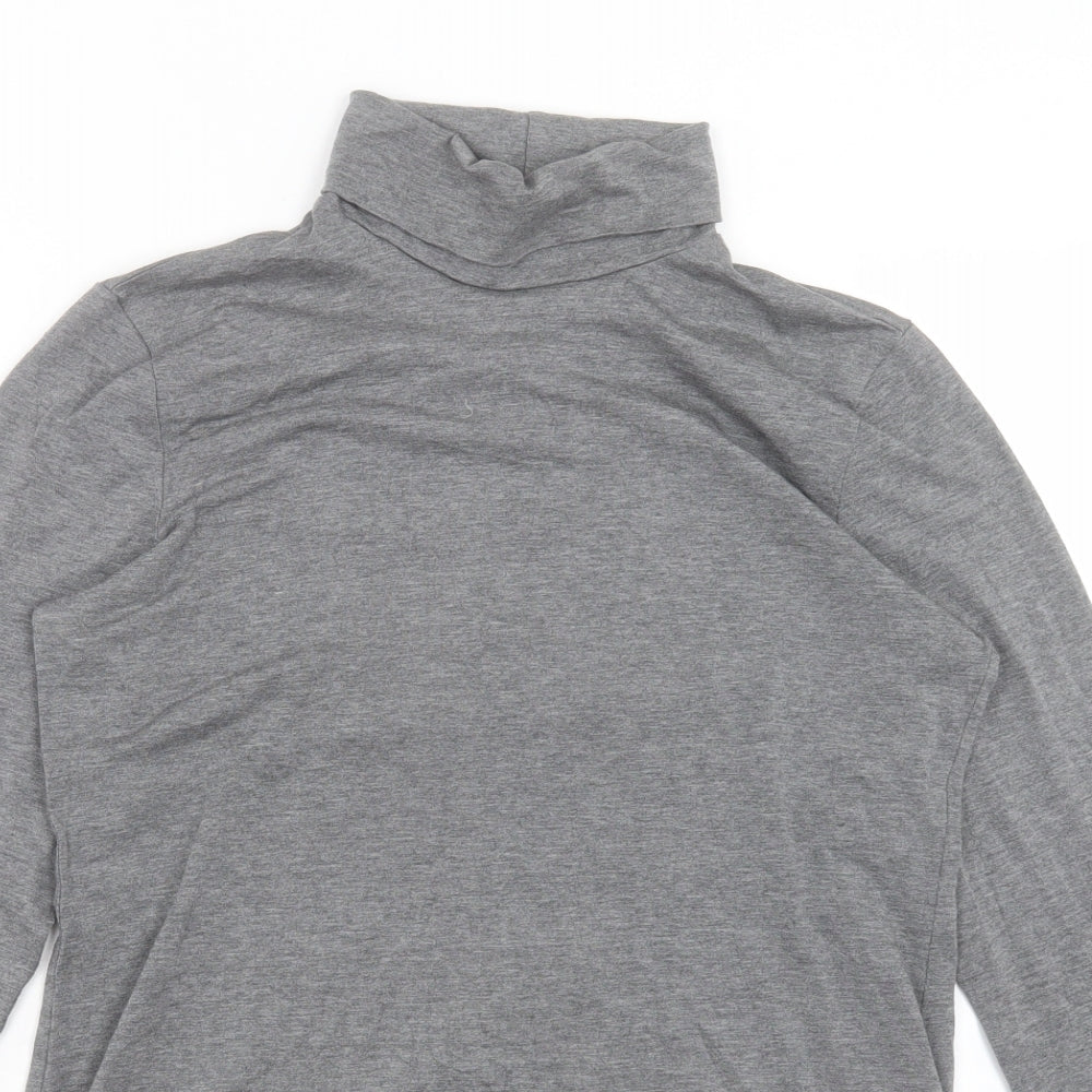 Marks and Spencer Womens Grey Acrylic Tunic T-Shirt Size 12 Roll Neck