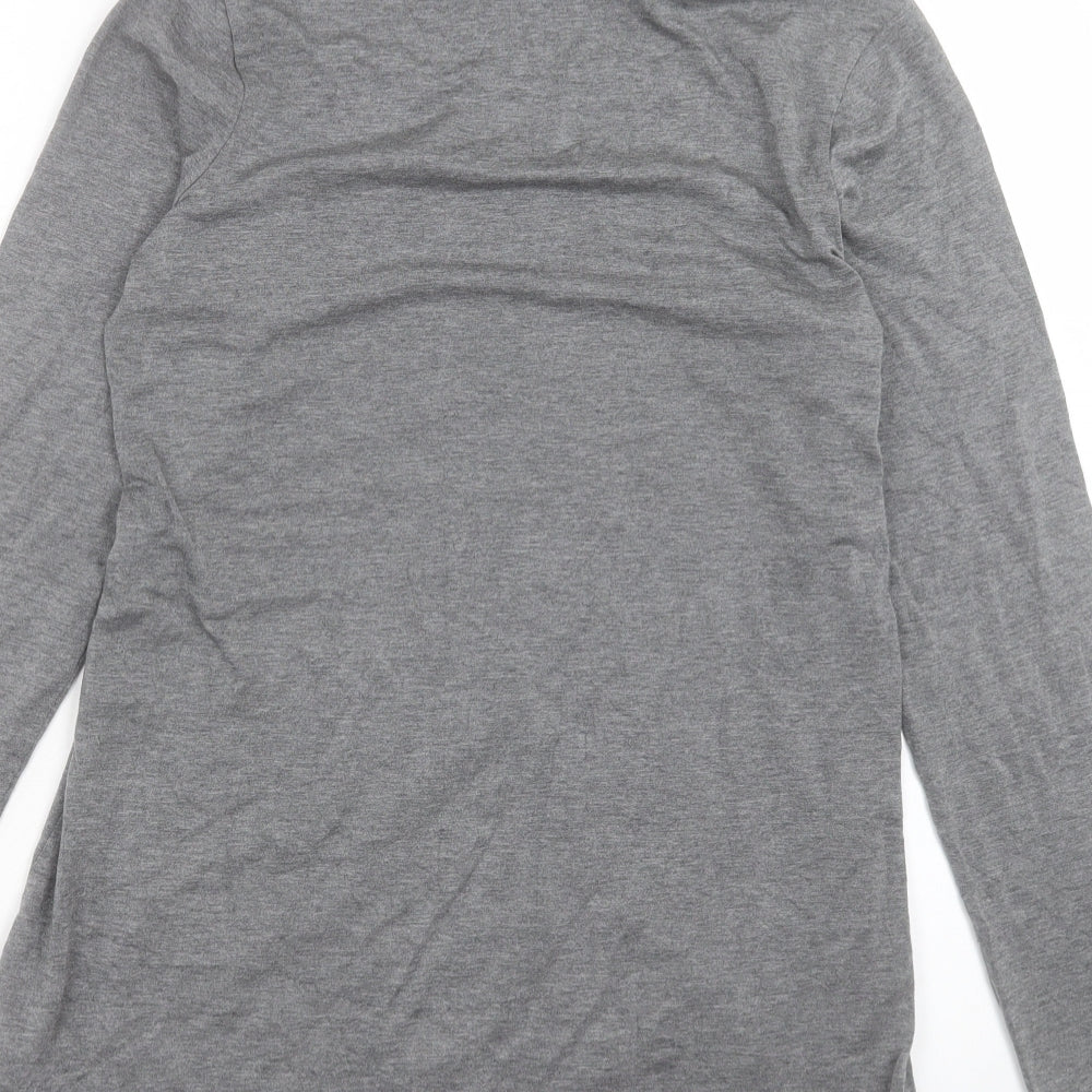 Marks and Spencer Womens Grey Acrylic Tunic T-Shirt Size 12 Roll Neck
