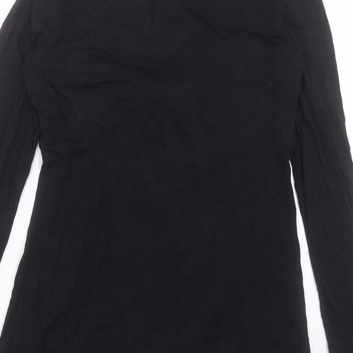 mamas & papas Womens Black Viscose Tunic Blouse Size 8 V-Neck
