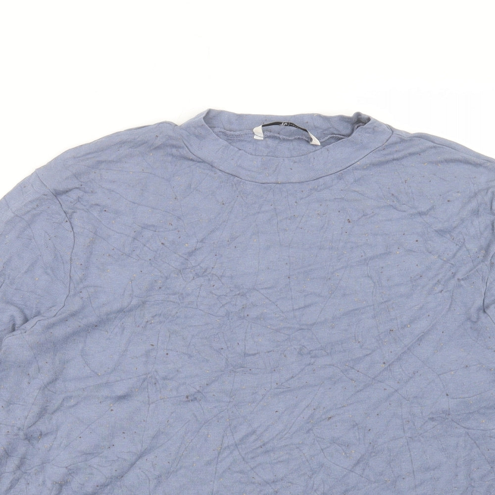 TU Womens Blue Viscose Basic T-Shirt Size 20 Round Neck