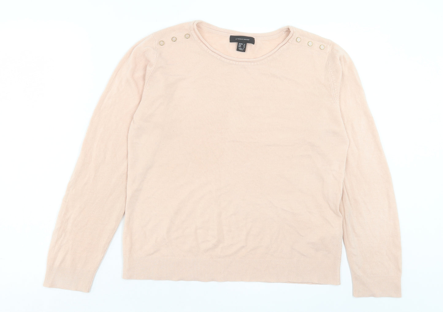 Atmosphere Womens Pink Collared Acrylic Pullover Jumper Size 14