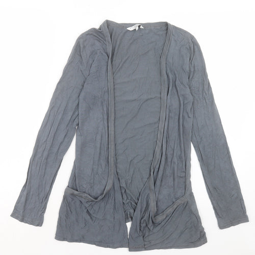 New Look Womens Grey V-Neck Viscose Cardigan Jumper Size 12
