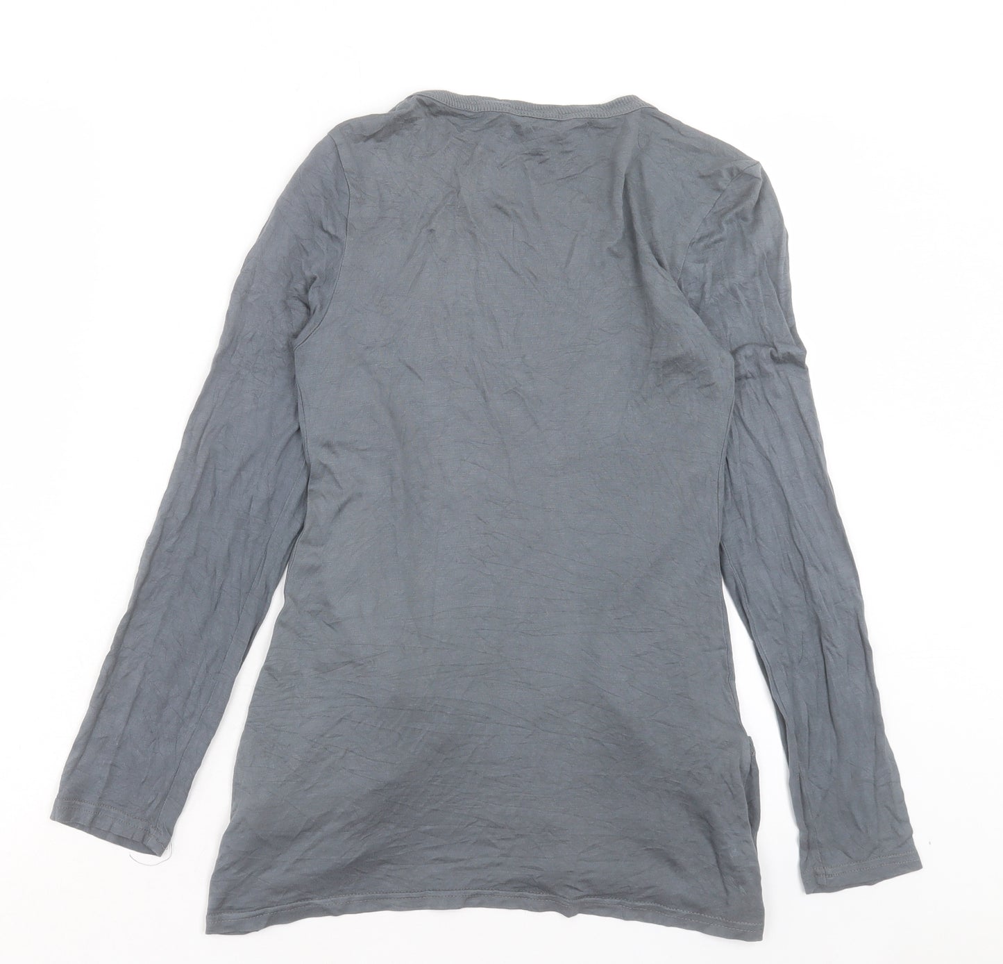 New Look Womens Grey V-Neck Viscose Cardigan Jumper Size 12