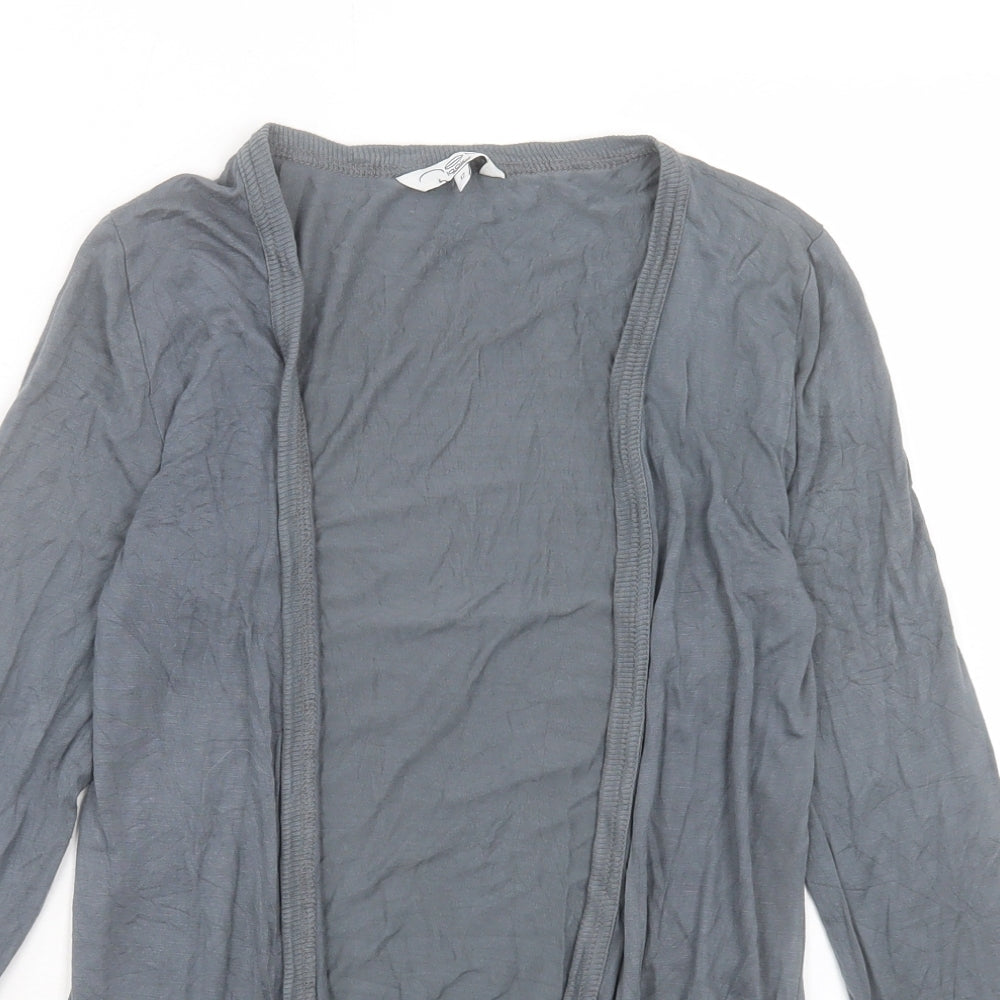 New Look Womens Grey V-Neck Viscose Cardigan Jumper Size 12