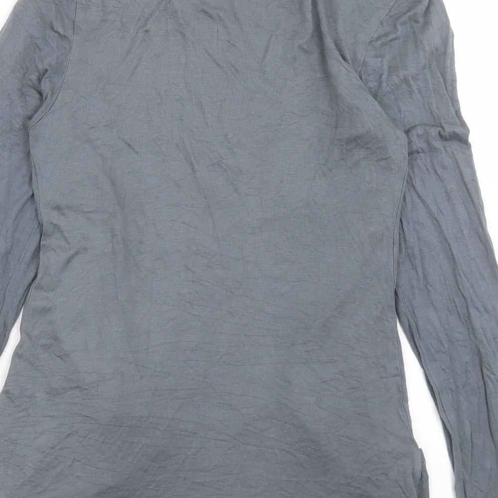 New Look Womens Grey V-Neck Viscose Cardigan Jumper Size 12