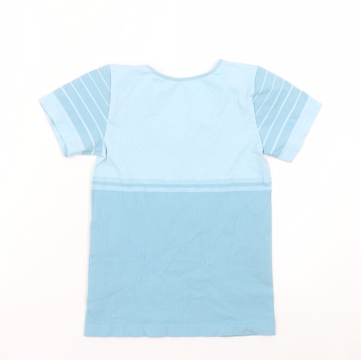 Levante Womens Blue Polyester Basic T-Shirt Size L Crew Neck Pullover - Compression